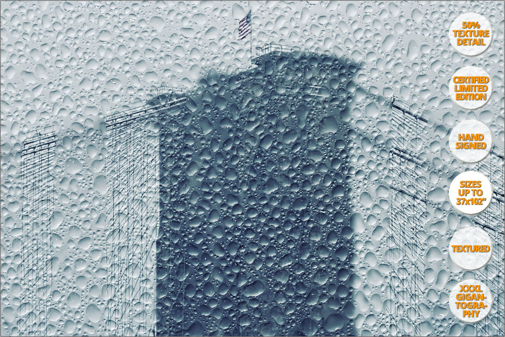 Giant Panorama of Brooklyn Bridge under the Rain, Manhattan. | 100% Detail.