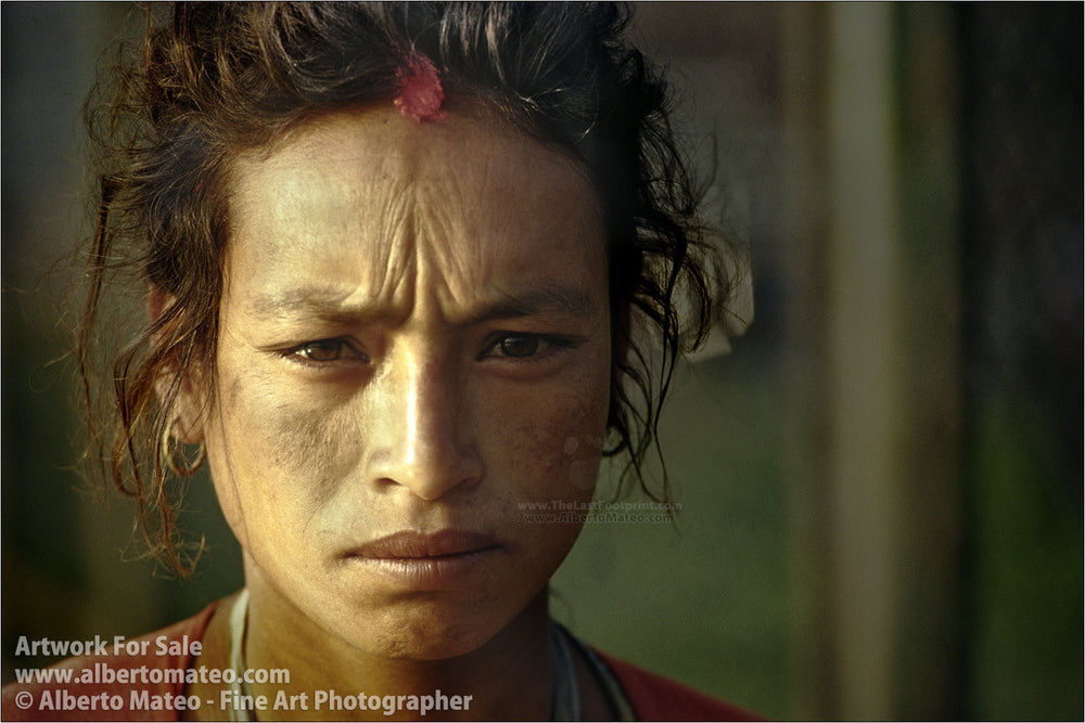 Portrait of woman, Bhaktapur, Nepal. | Open Edition Fine Art Print.