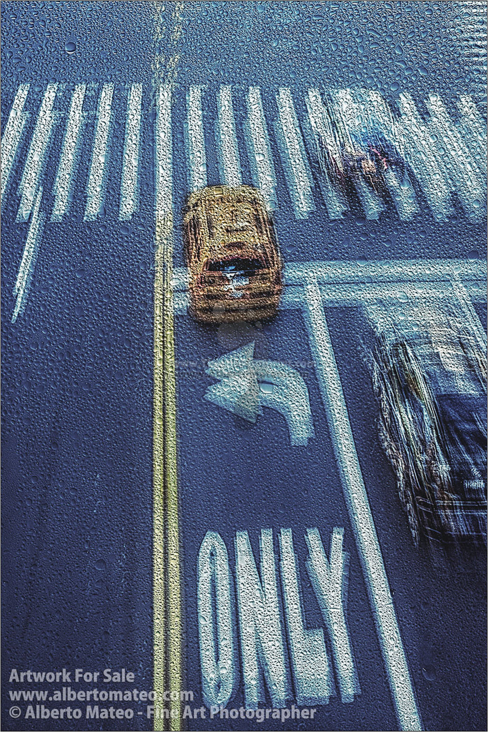 Taxis under the Rain, New York. | Limited Edition Fine Art Print.