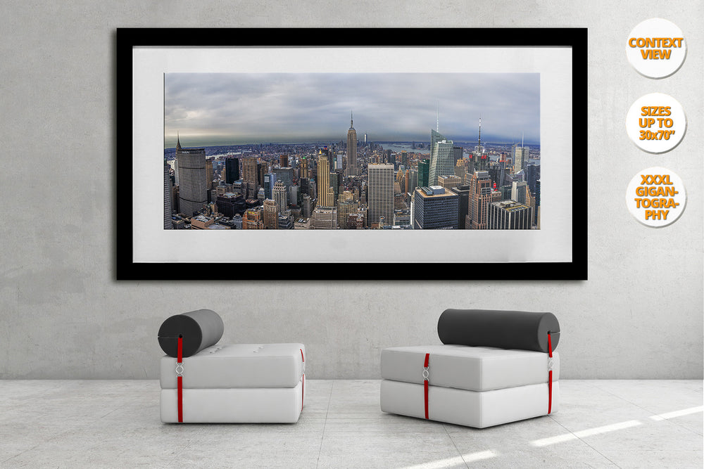 Aerial view of midtown Manhattan, New York. | Minimalist living room.