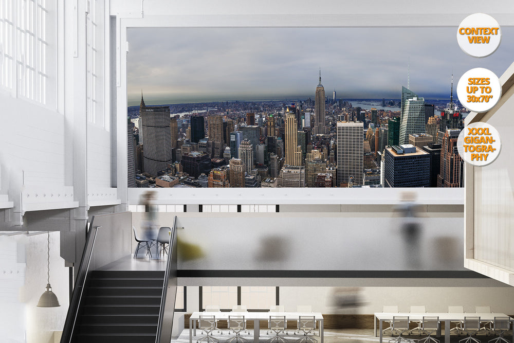 Aerial view of midtown Manhattan, New York. | Office Panoramic Version.