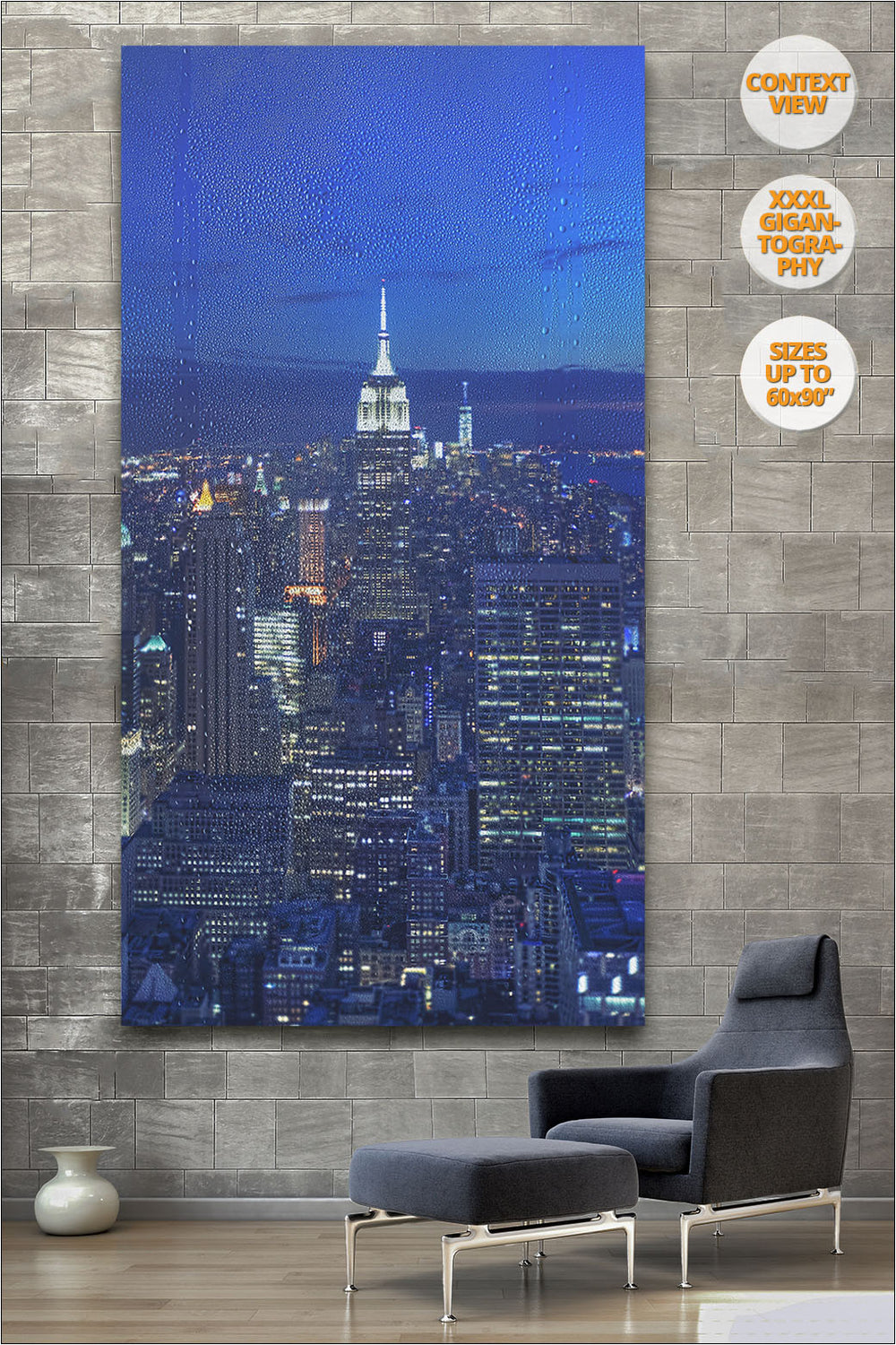 The Empire State at dusk, Manhattan, NYC. | Print hanged in reading room.