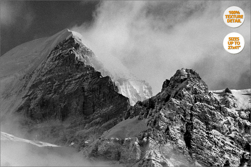 Mount Thorung Peak from Letdar, Himalaya. | 100% Magnification Detail View of the Print.