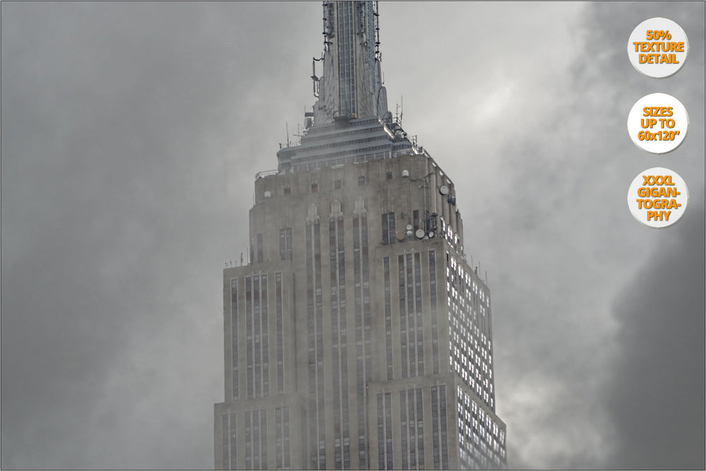 Empire State Bdg., NYC, USA. | View of the Print at 50% magnification texture detail.