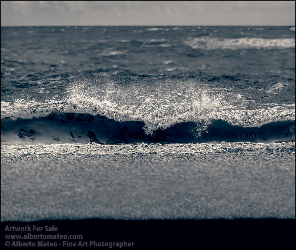 Breaking wave detail, Reynisfjara, Vik, Iceland.