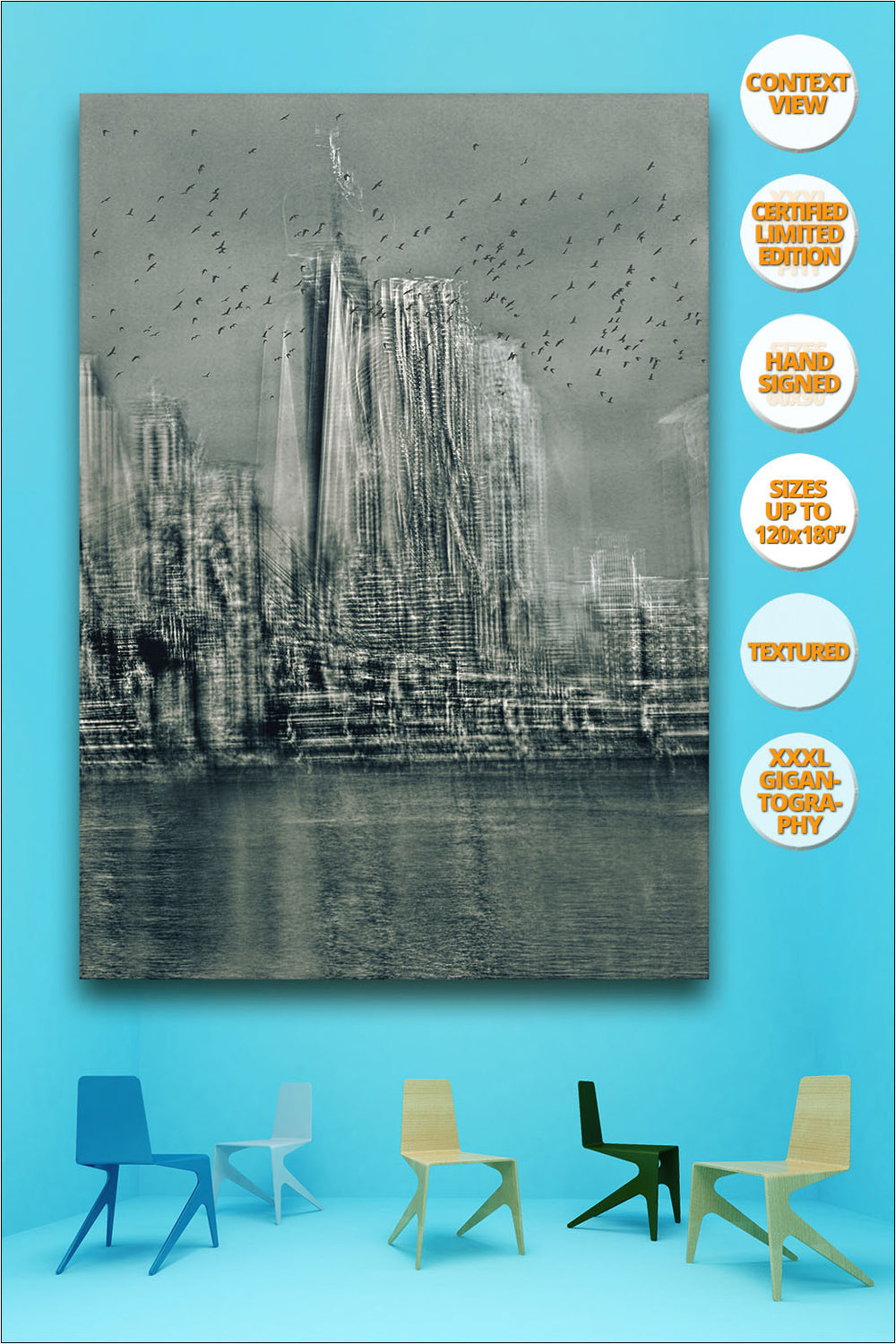Lower Manhattan Towers, from 'Way to Freedom' Series. | Giant Print hanged in meeting room.
