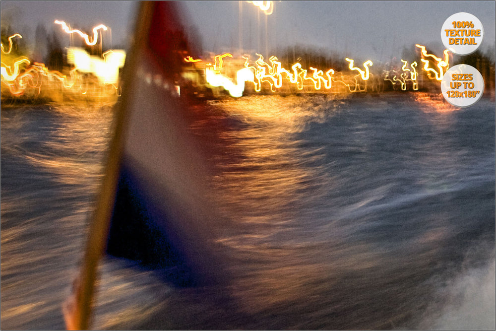 Night ship cruise in Amsterdam Channels. | 100% Detail.