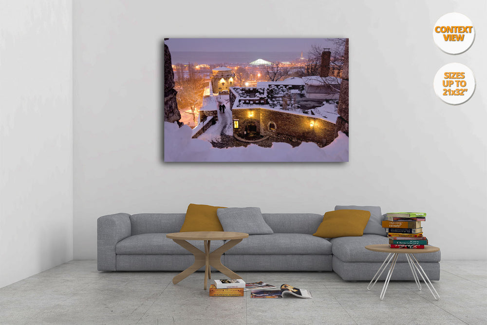 Kalemegdan Citadel at dusk, Belgrade, Serbia. | View of the print hanged in living room.