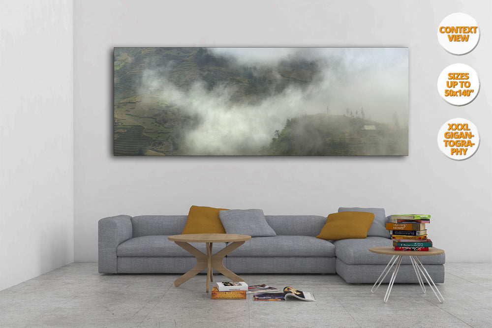 Fog in Bac Ha Mountains, Vietnam. | Giant Print hanged in living room.