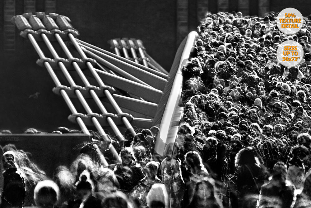 Crowd on Millenium Bridge, London, United Kingdom. | Fine Art Print.