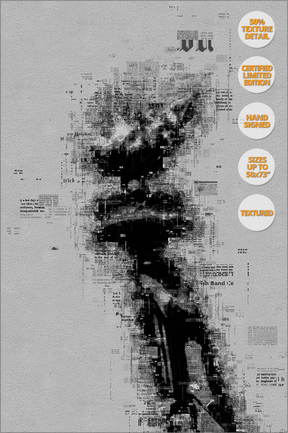The Statue of Liberty, Manhattan, NYC. | View of the Print at 50% magnification texture detail.