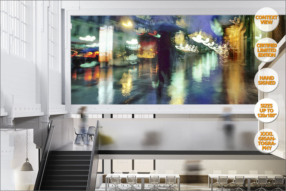 Rain in Calle Alcala, Madrid, Spain. | Limited Edition Print hanged in office.