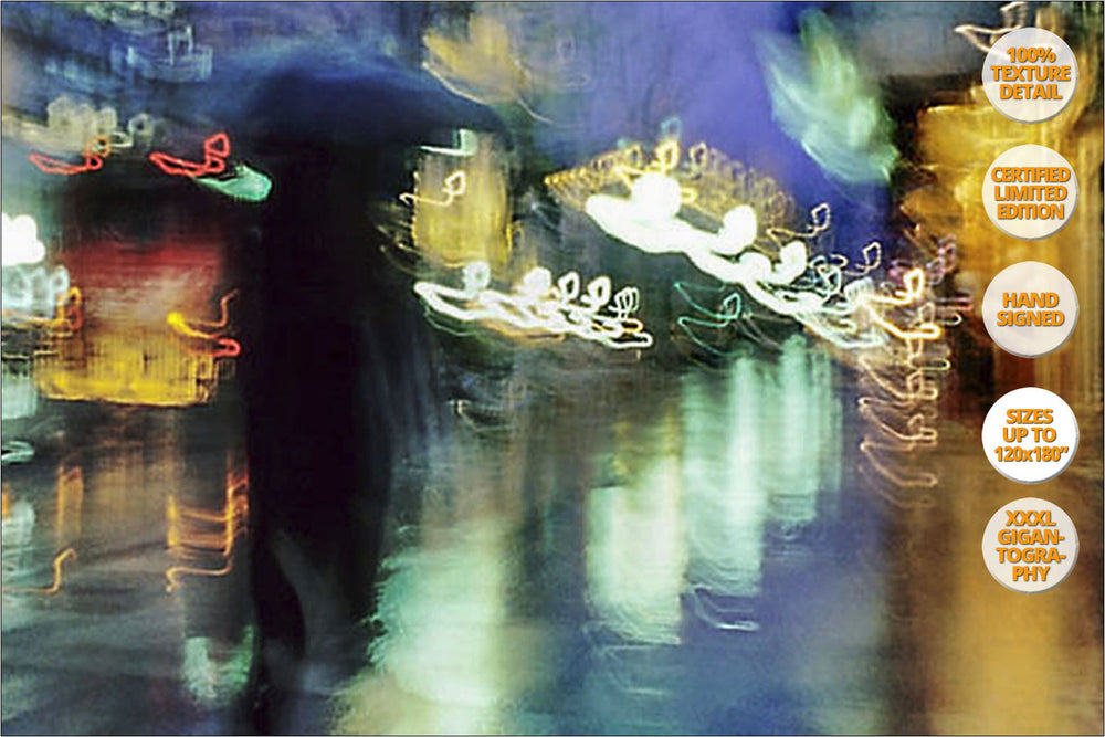 Calle Alcala in the Rain, Madrid. | 100% Magnification Detail.