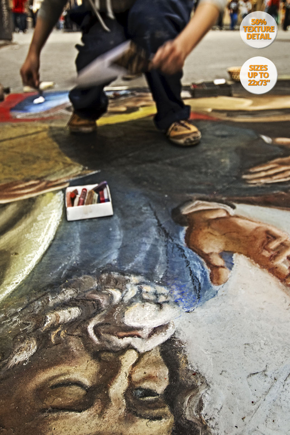 Classic chalk painting in Florence. | 50% Detail. | By Alberto Mateo, Travel Photographer.