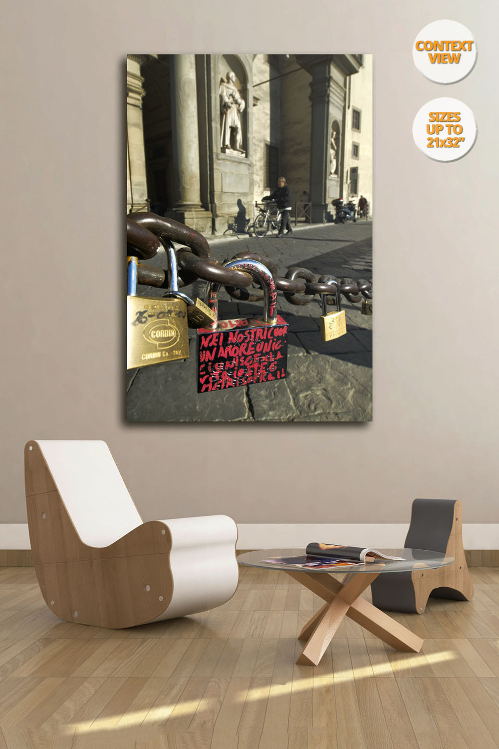 Lock with love writings, Florence, Italy. | Open Ed. Original Fine Art Print.