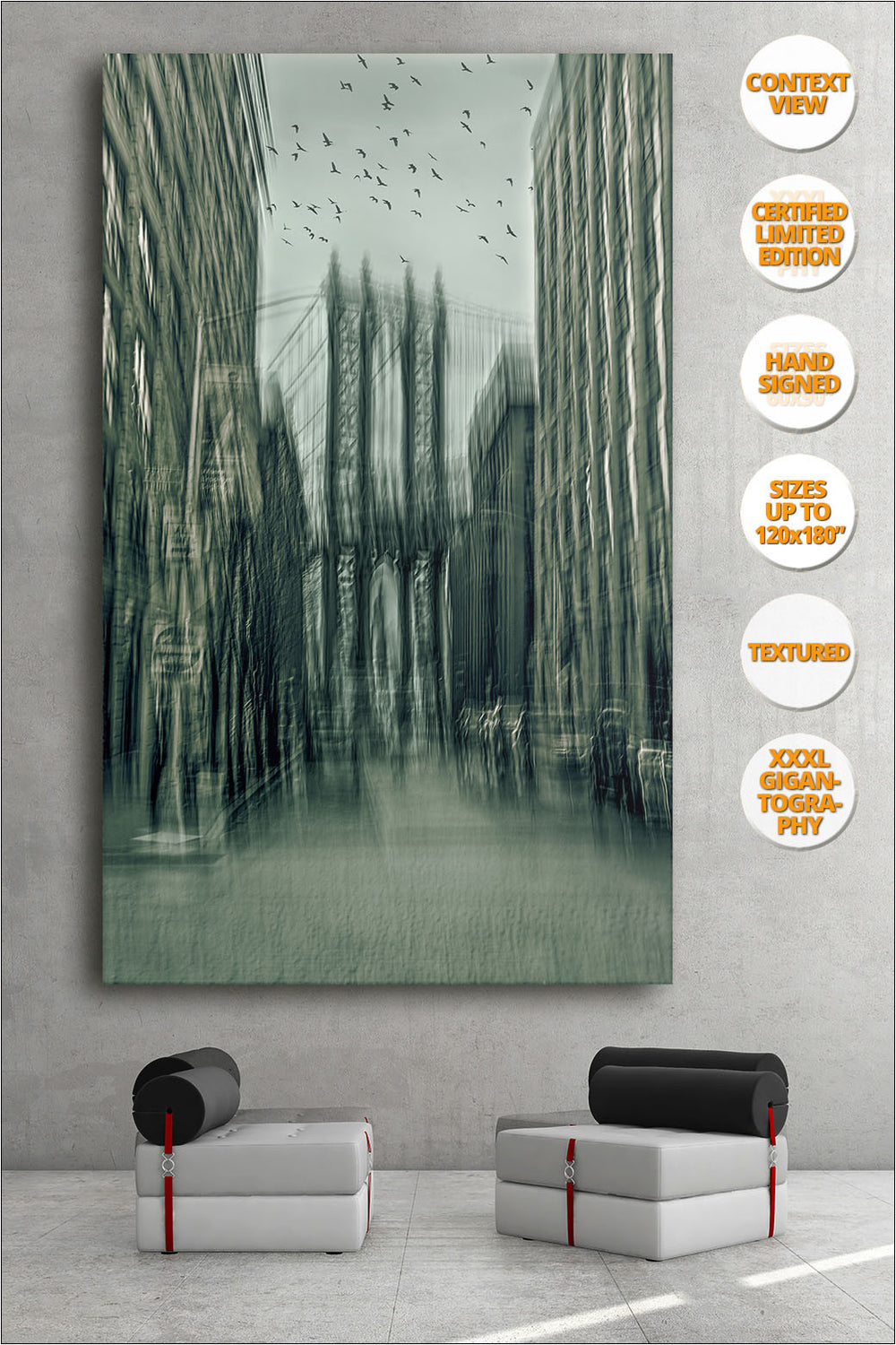 Manhattan Bridge, 'Way to Freedom' Series. | View of the Print hanged in Living Room.