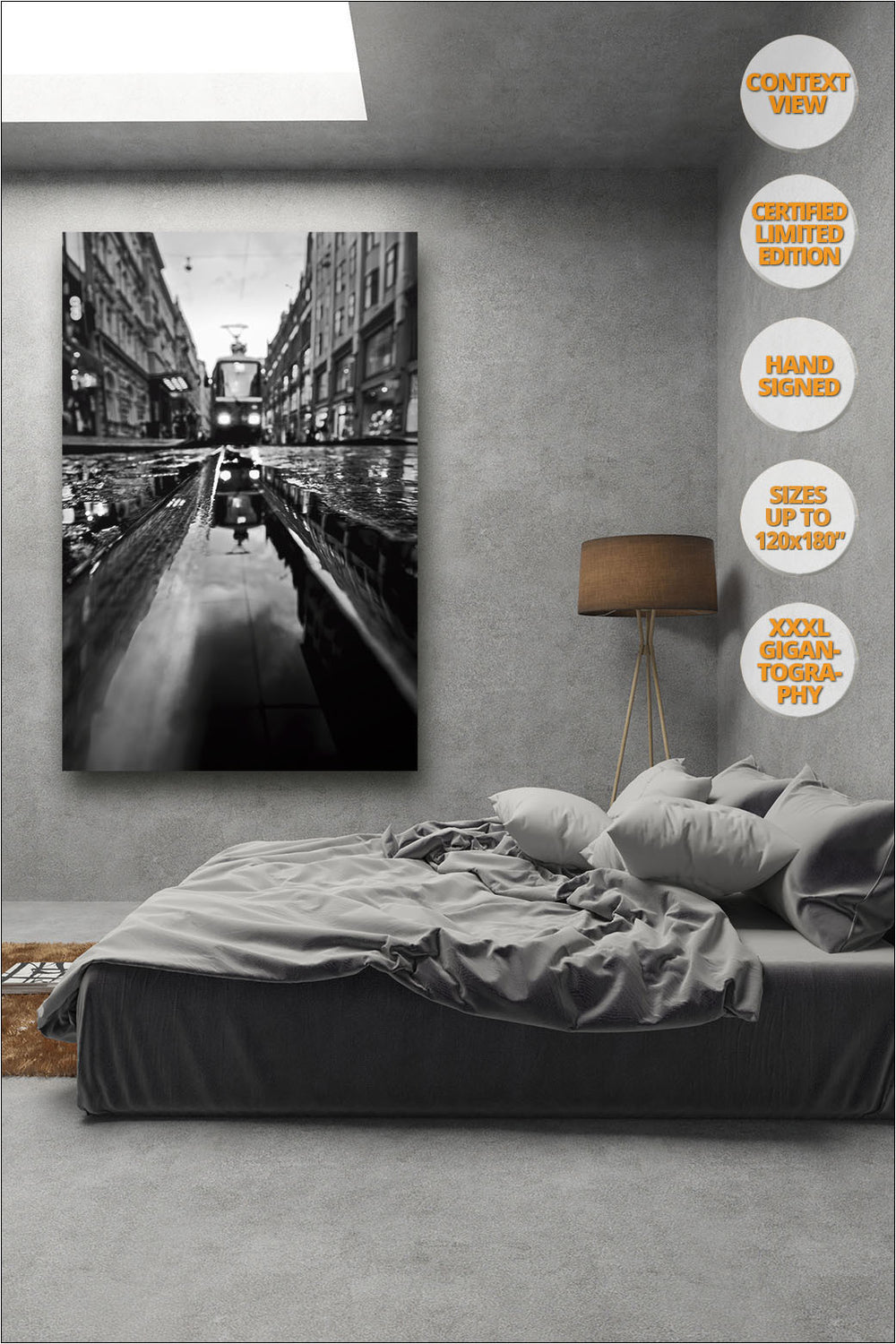 Tram in Aleksandergatan, Helsinki, Finland. | Print hanged in bedroom.