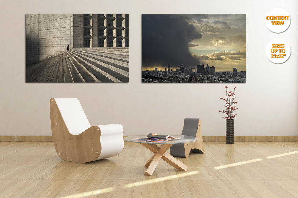 Great Arch of the Defense, Paris, France. | Series of two about Paris hanged in living room.