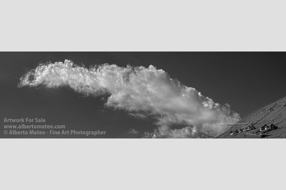 Giant Print, Cloud over Nordic Houses, Kirkjubour, Faroe Islands.