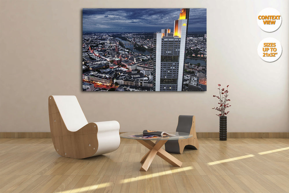Panoramic view of Frankfurt am Main, Germany. | Hanged in living room.