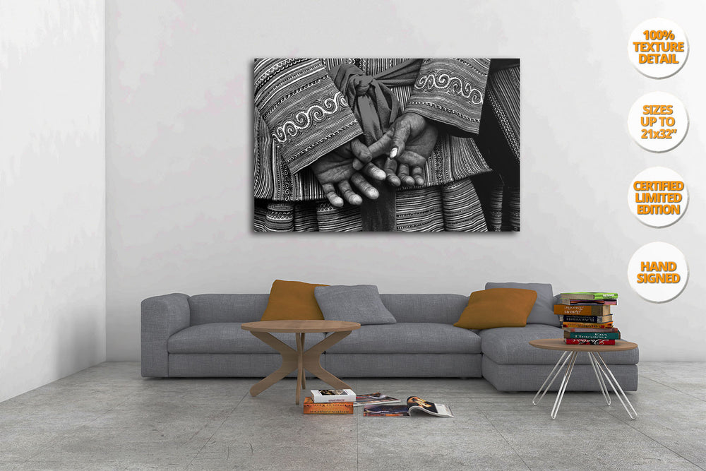 Hmong woman hands, Bac Ha, Vietnam. | Hanged in living room.