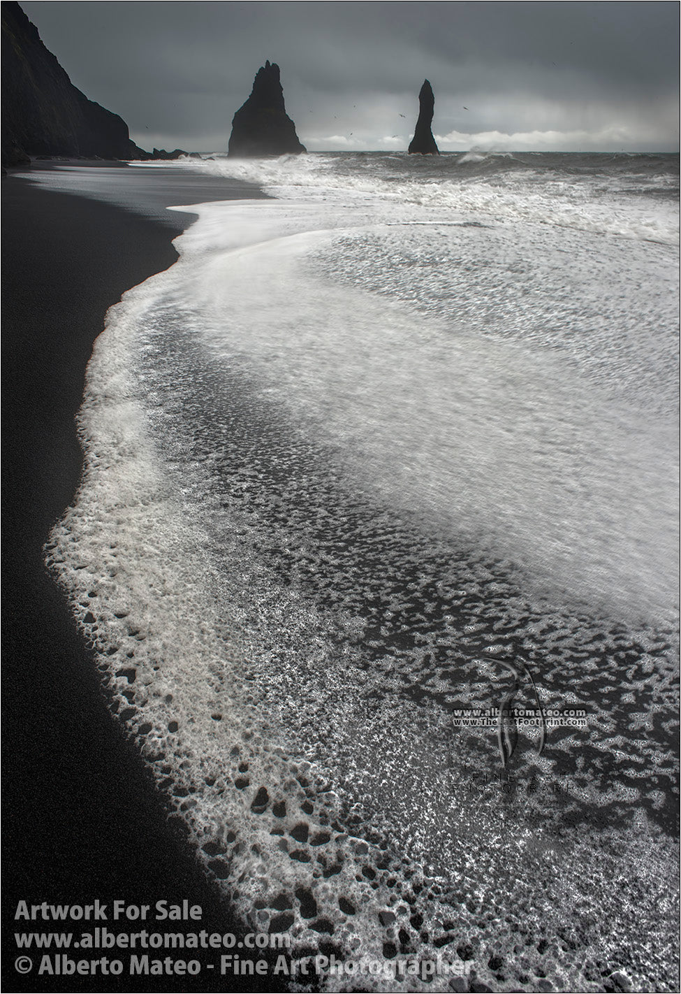 Reynisdrangar from Reynisfjara Beach, Iceland.