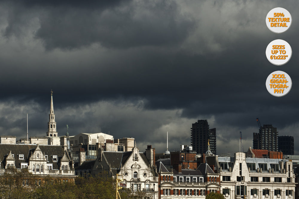 Cloud detail. Panoramic Print: River Thames, London, United Kingdom. 