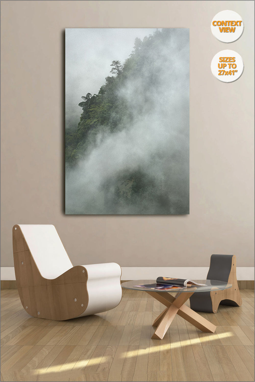 Tree in the fog, Bac Ha, Vietnam. | Open Edition Print hanged in living room.