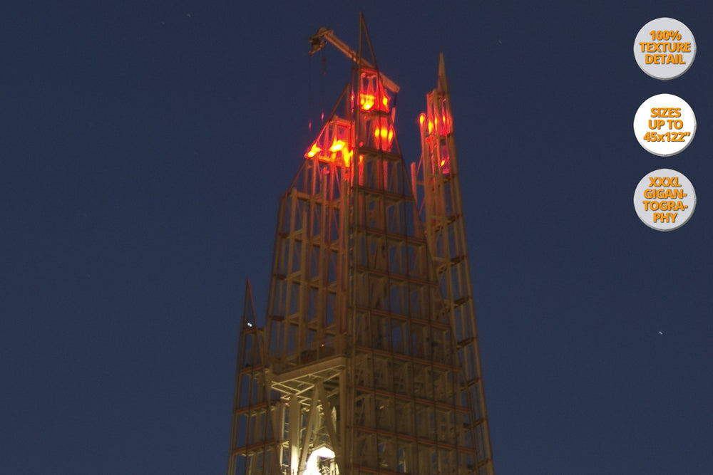 Top of The Shard by night, London, UK. | Giant Print Detail at 100% magnification.