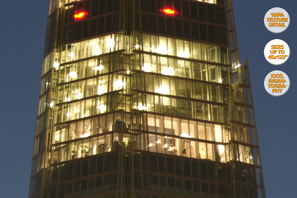 Top of The Shard by night, London, UK. | Giant Print Detail at 100% magnification.
