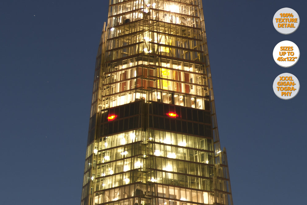 Top of The Shard by night, London. | 50% Magnification Detail.