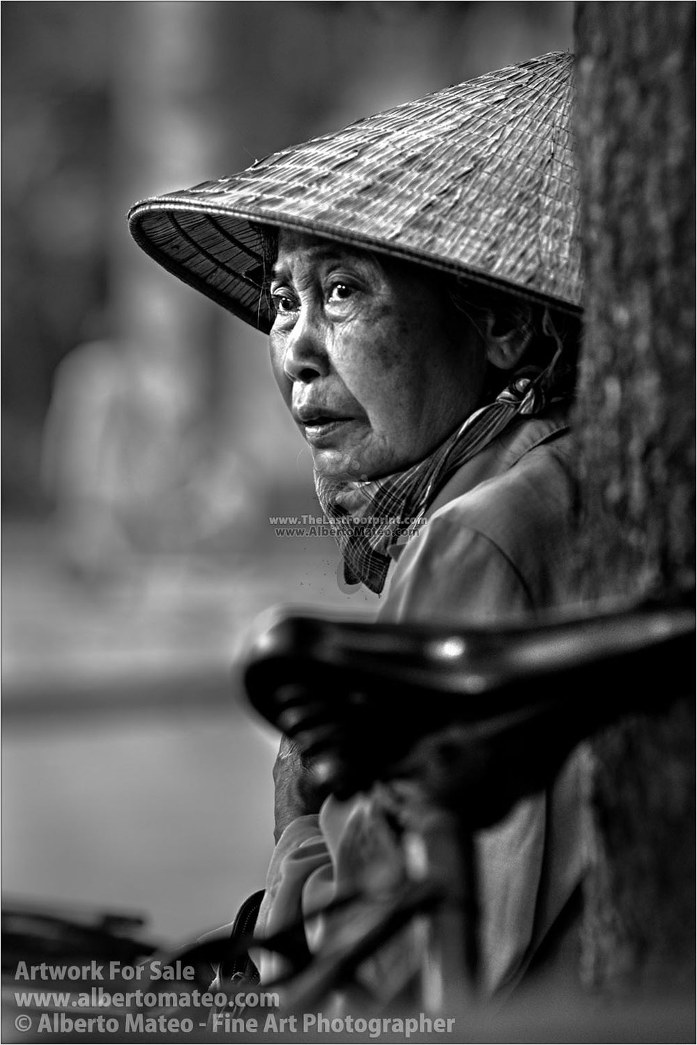 Street Seller, Hanoi, Vietnam. | Black and White Fine Art Print.