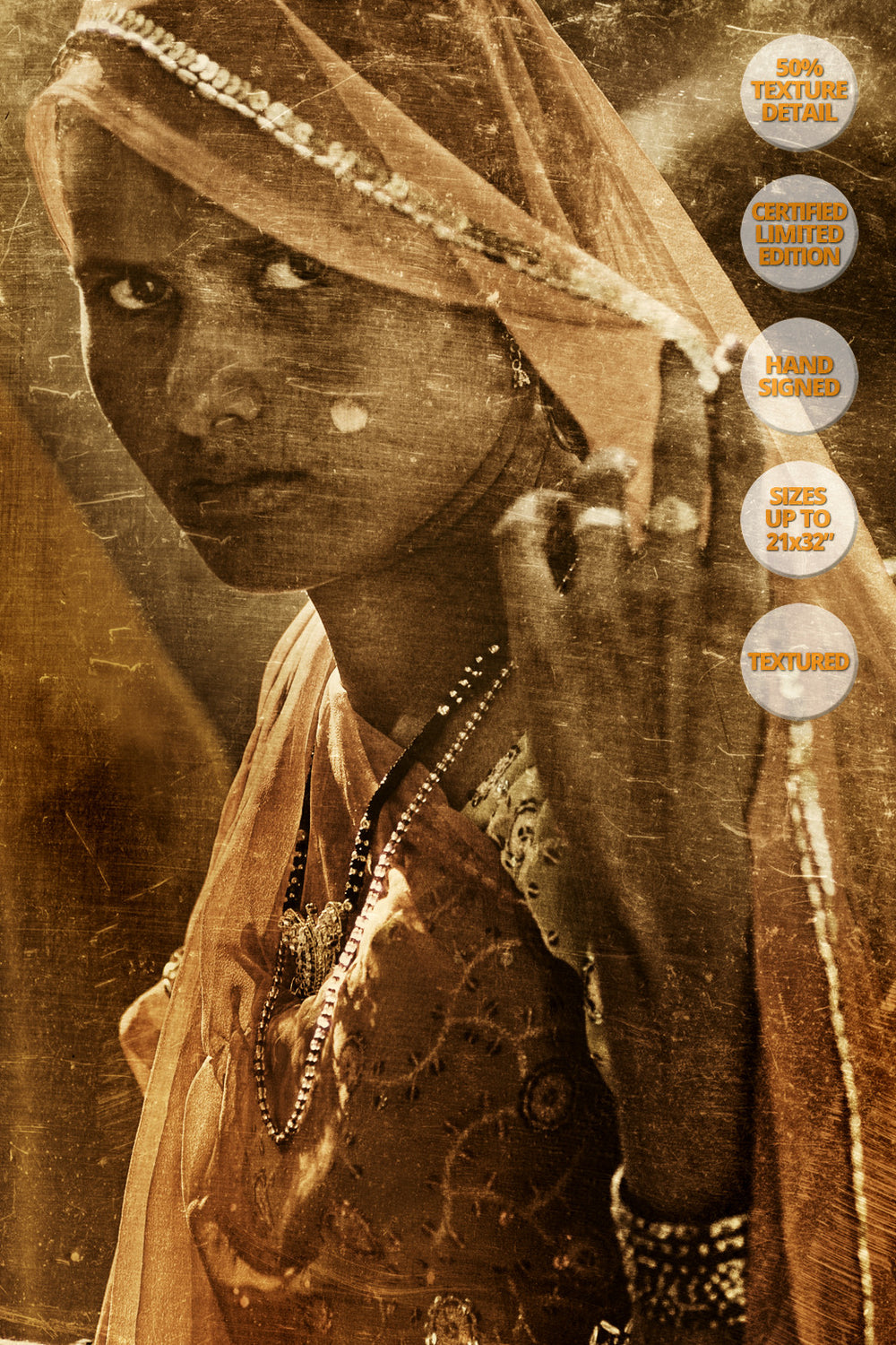 Hindu woman in Pushkar Camel Fair, Rajastan, India. [5/5] | 50% Magnification Detail View..