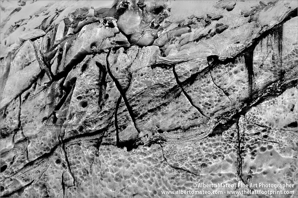 Crevasses on Baghirati Galcier Front. Abstract Landscape Series.