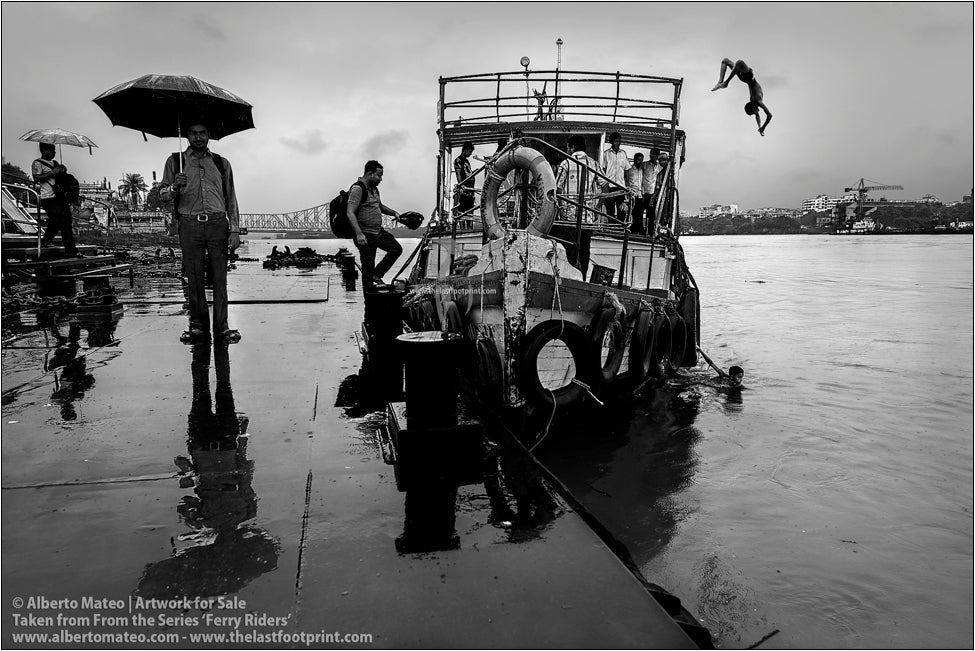 Docks in the ghats of Hooghly River, Kolkata, India.