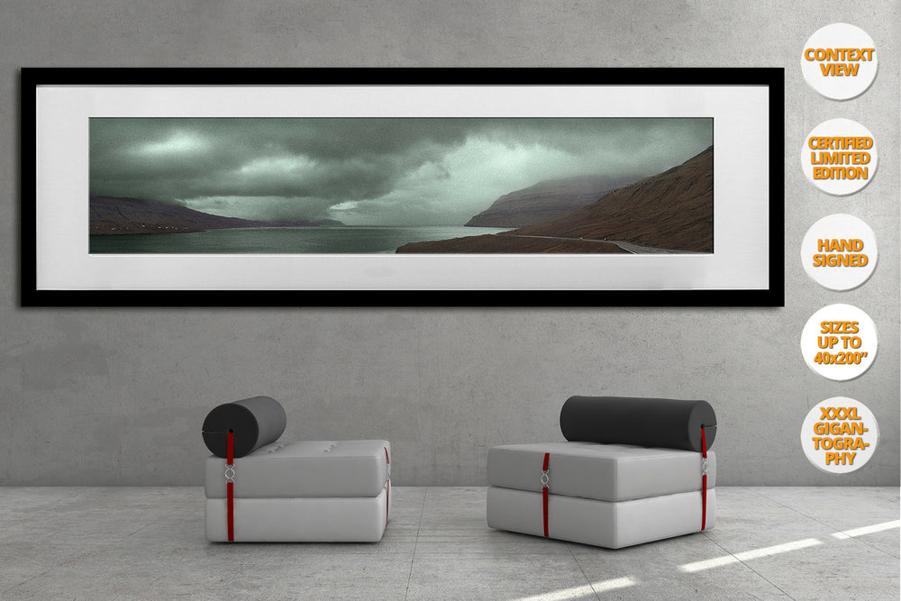 Landscape in Red and Green, Faroe Islands, North Atlantic. | Framed Print.