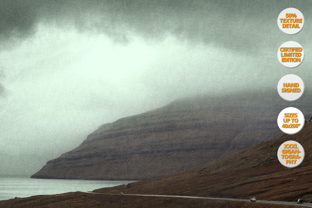 Landscape in Red and Green, Faroe Islands, North Atlantic. | 100% Magnification Detail.