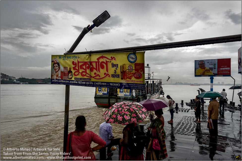 Passengers waiting for the ferry, Ghats of Hooghly River, Kolkata, India.