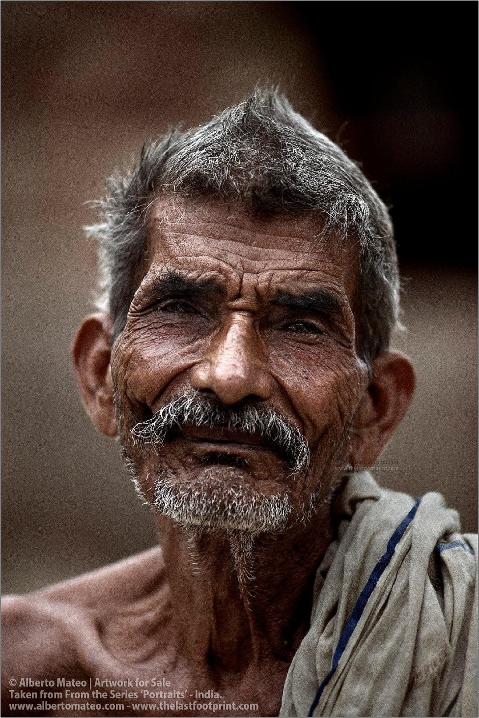 Portrait of elderly Man, Ballia, Uttar Pradesh, India. [COLOR]