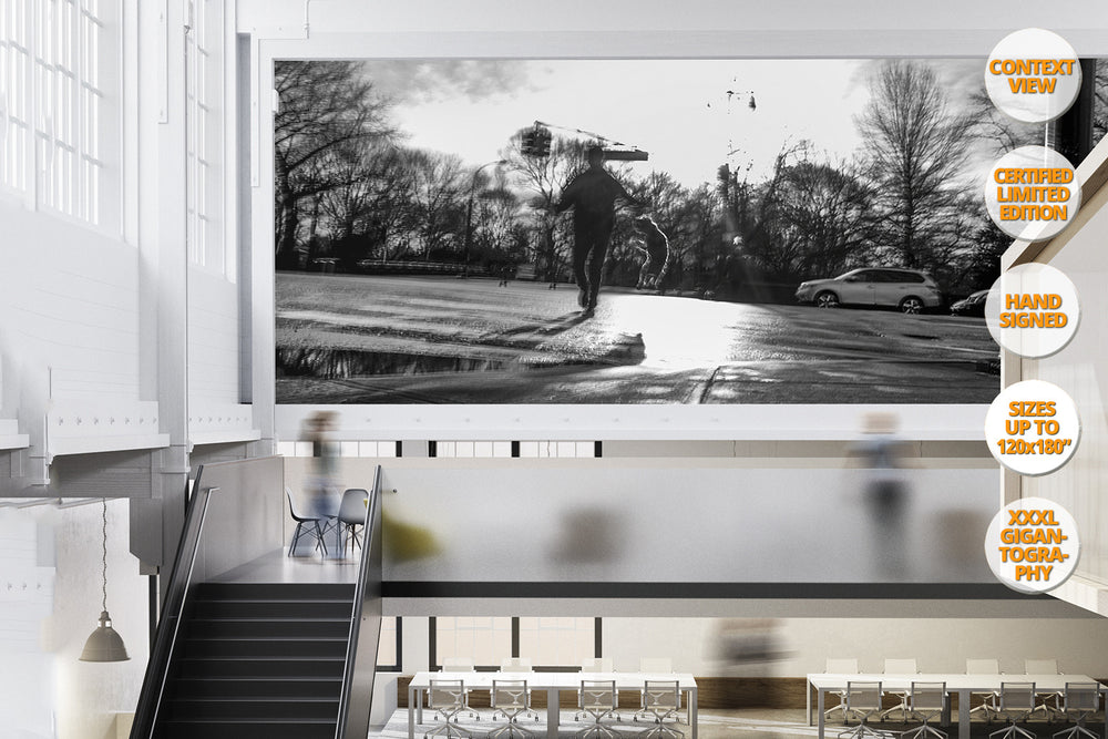 Jumping Dog, Central Park Avenue, New York. | Giant Print view.