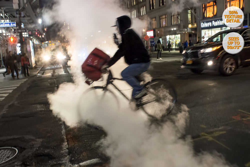 Steam in the 42nd. St., Manhattan, New York. 50% Detail.