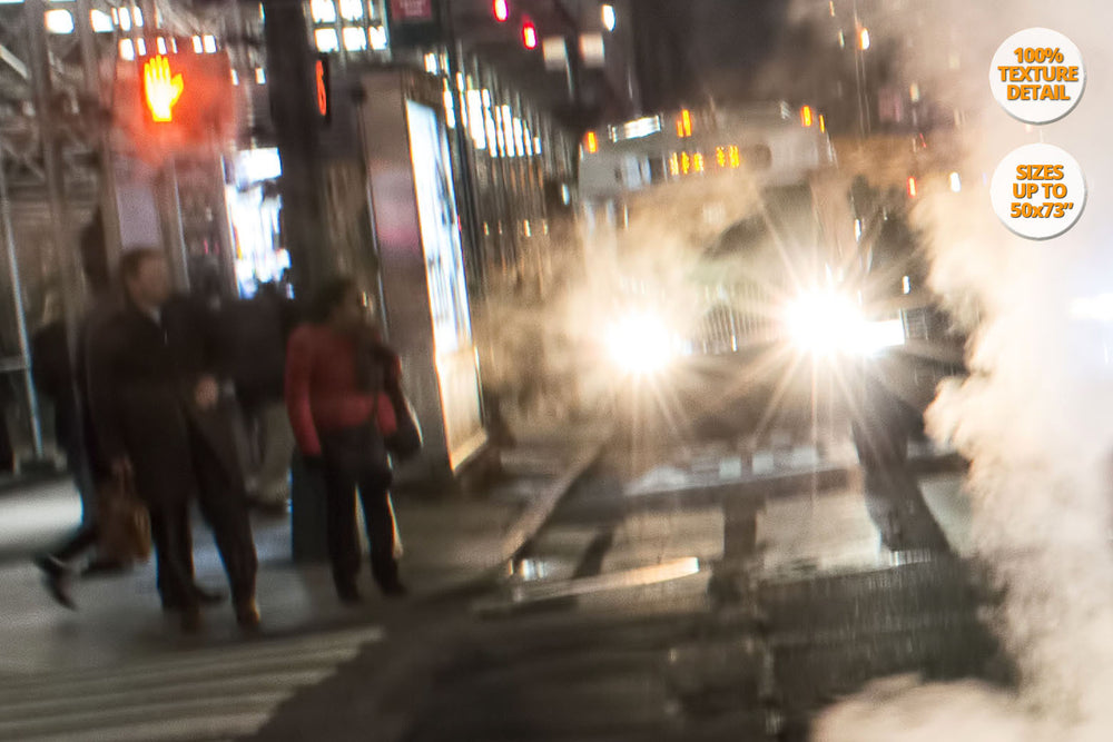 Steam in the 42nd. St., Manhattan, New York. 100% Detail.