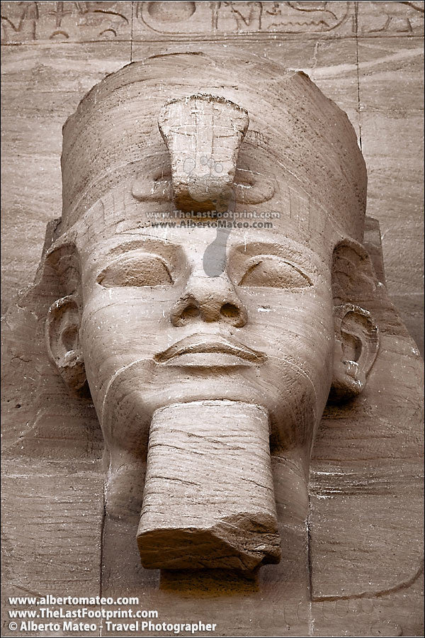 Head of Ramses II, Temple of Abu Simbel, Egypt.