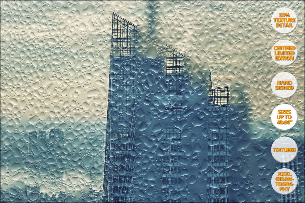 Panorama of Manhattan under the rain, New York, United States. | Detail.