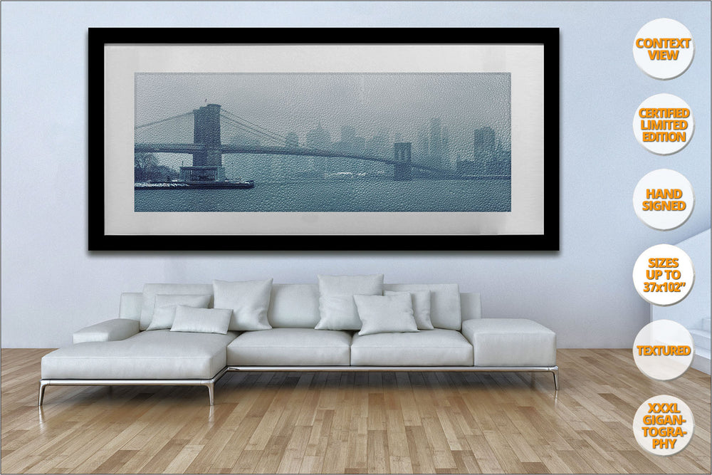 Brooklyn Bridge, Manhattan. | Hanged over Sofa.