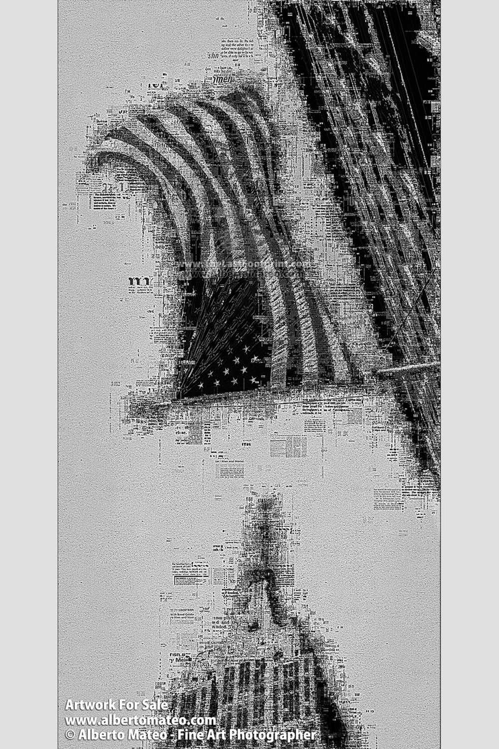 The Empire State and American Flag, Manhattan, New York. | Limited Edition Print.