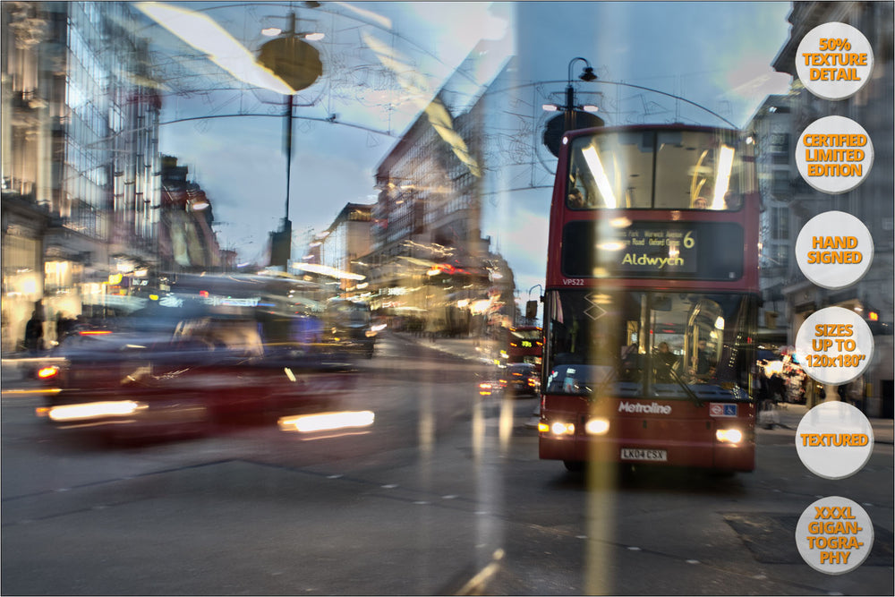 Buses at Oxford Circus, London, UK. | Print #3 | Print Detail at 50%.