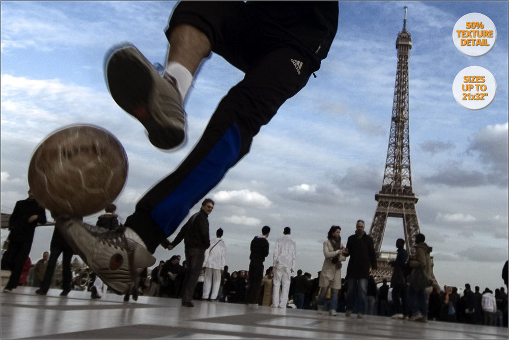 Boys playing soccer, Paris, France. | 100% Texture.