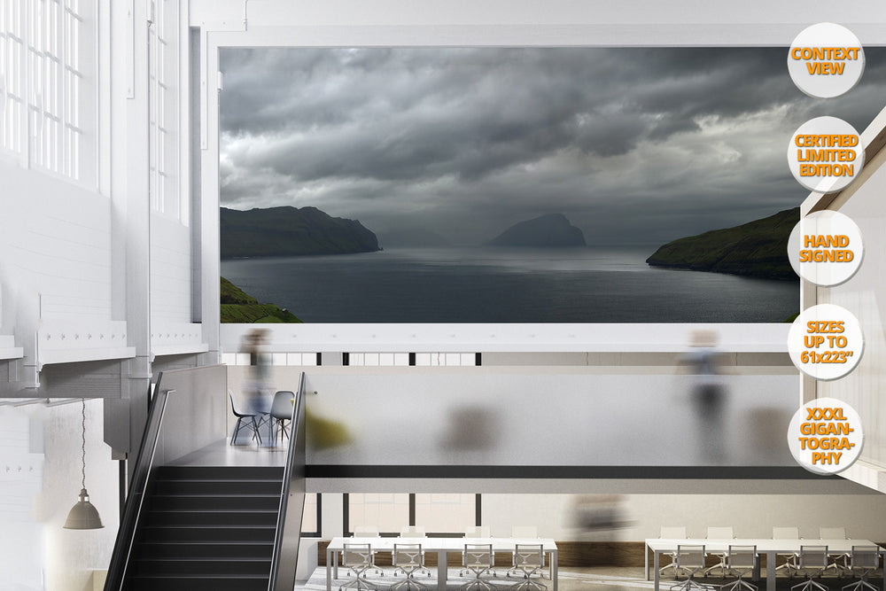 Mykines Island Panorama, Faroe Islands, North Atlantic. | Giant Print hanged in office.