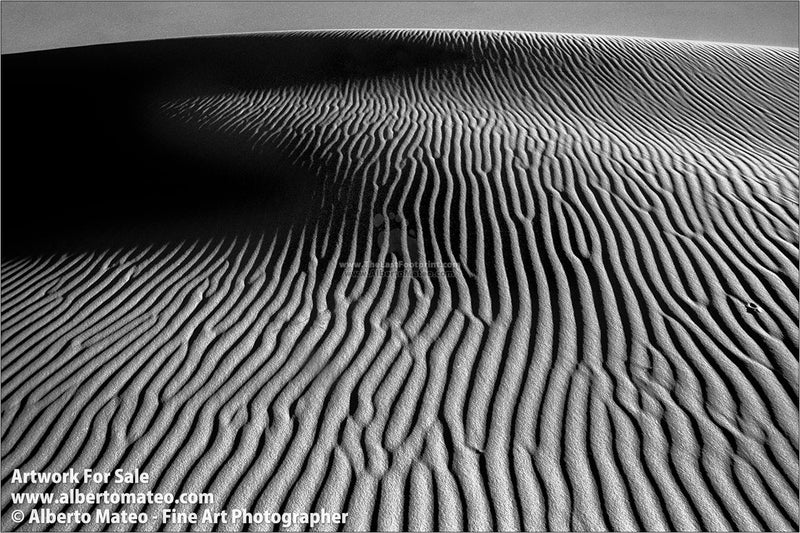 Abstract dunes pattern, Sahara Desert, Morocco. Black and white Open Edition Print.